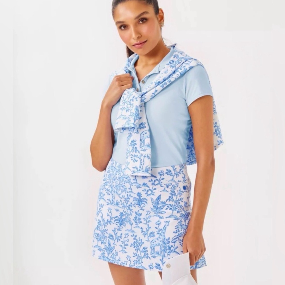 NWT Size 0 Lilly Pulitzer Luxletic Monica Pleated Skort Resort White Tall Tales